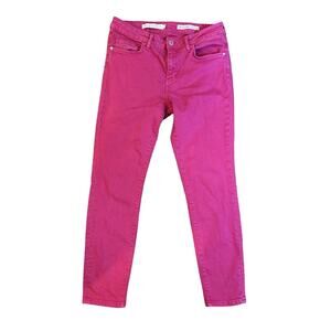 Anthropologie Pilcro Letterpress Jeans Womens Sz 30 Dark Pink Skinny Fuschia
